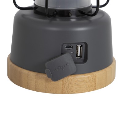 Ліхтар кемпінговий Bo-Camp Harlington Rechargable Dimming 370 Lumen Bamboo-Grey (5818921)