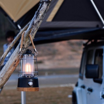 Ліхтар кемпінговий Bo-Camp Harlington Rechargable Dimming 370 Lumen Bamboo-Grey (5818921)