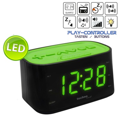 Годинник настільний з радіо Technoline WT465 Black/Green (WT465 grun) Годинник настільний з радіо Technoline WT465 Black/Green (WT465 grun)