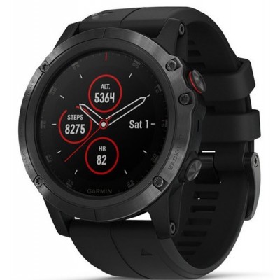 Спортивные часы Garmin fenix 5x Plus, Sapphire, Black w/Blk Bnd, GPS Watch, EMEA (010-01989-01)