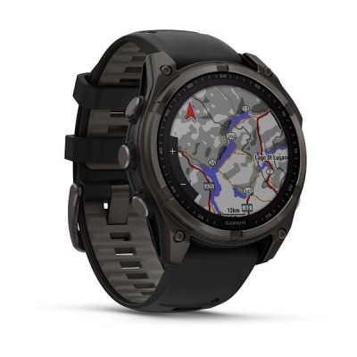 GPS смарт-годинник GARMIN fenix 8 47mm,Saph Solar,CrbnGry Ti/Blk,Blk/PblGryBnd