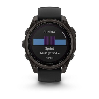GPS смарт-годинник GARMIN fenix 8 47mm,Saph Solar,CrbnGry Ti/Blk,Blk/PblGryBnd