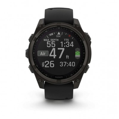 GPS смарт-годинник GARMIN fenix 8 47mm,Saph Solar,CrbnGry Ti/Blk,Blk/PblGryBnd