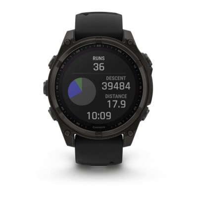 GPS смарт-годинник GARMIN fenix 8 47mm,Saph Solar,CrbnGry Ti/Blk,Blk/PblGryBnd