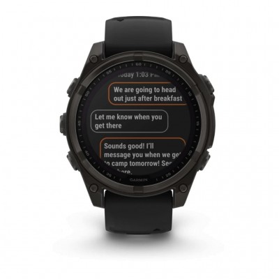 GPS смарт-годинник GARMIN fenix 8 47mm,Saph Solar,CrbnGry Ti/Blk,Blk/PblGryBnd