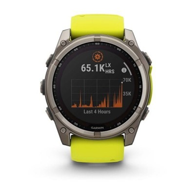 GPS смарт-годинник GARMIN fenix 8 47mm,Saph Solar, BareTi/Graphite,AmpYe/GrphBnd