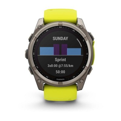 GPS смарт-годинник GARMIN fenix 8 47mm,Saph Solar, BareTi/Graphite,AmpYe/GrphBnd