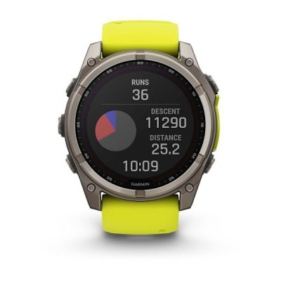 GPS смарт-годинник GARMIN fenix 8 47mm,Saph Solar, BareTi/Graphite,AmpYe/GrphBnd