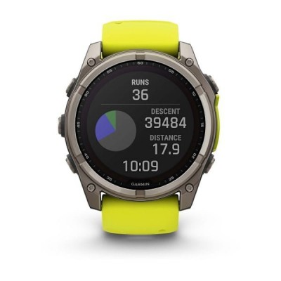 GPS смарт-годинник GARMIN fenix 8 47mm,Saph Solar, BareTi/Graphite,AmpYe/GrphBnd