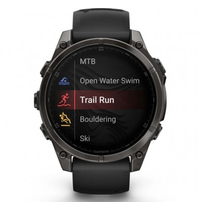 GPS смарт-годинник GARMIN fenix 8 47mm, AMOLED, Saph, CrbnGryTi/Blk, Blk/PebbleGryBnd