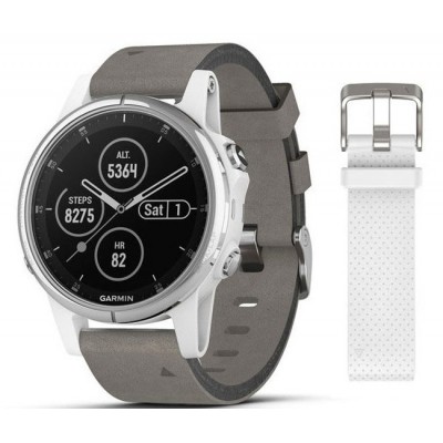 Спортивные часы Garmin Fenix 5S Plus Sapphire White Gray (010-01987-05)