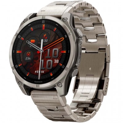 GPS смарт-годинник GARMIN fenix 8 47mm, AMOLED, Saph, Ti/Bare/Graphite w/TiBand,Excl