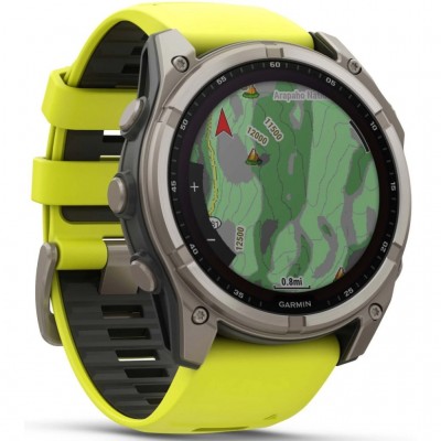GPS смарт-годинник GARMIN fenix 8 51mm, Saph Solar, BareTi/Graphite, AmpYe/GrphBnd