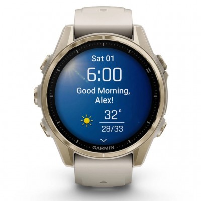 GPS смарт-годинник GARMIN fenix 8 43mm, AMOLED, Saph, SftGldSS/FgGry, FogGry/DkSndbnd