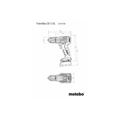 Акумуляторний ударний шуруповерт Metabo PowerMaxx SB 12 BL (12 В, без АКБ) (601077890)