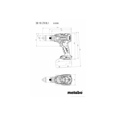 Акумуляторний ударний дриль-шуруповерт Metabo SB 18 LTX BL Q I (18 В, 2х5.5 А*год) (602361660)