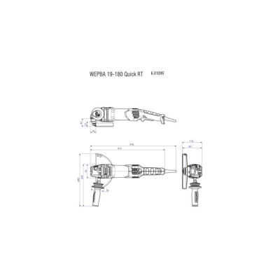 Болгарка Metabo WEPBA 19-180 Quick RT (1.9 кВт, 180 мм) (601099000)