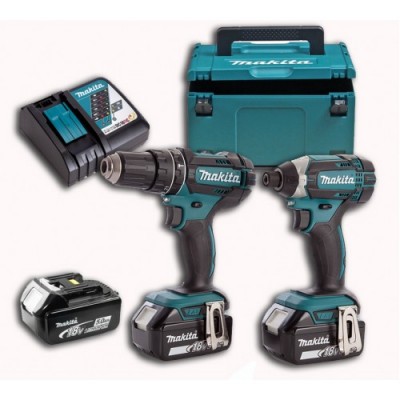 Набор инструментов Makita DLX2127TJ1: Аккумуляторная дрель-шуруповерт + Аккумуляторный ударный гайковерт (DLX2127TJ1)