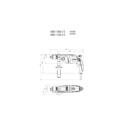 Ударний дриль Metabo SBEV 1100-2 S (1.1 кВт, 3100 об/хв) (600784500)
