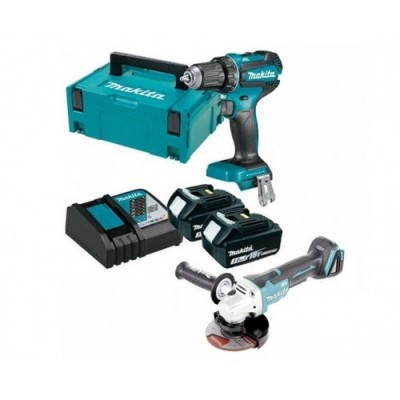Набор аккумуляторного инструмента Makita DHP485RFJ + DGA504Z (SET-DGD485)