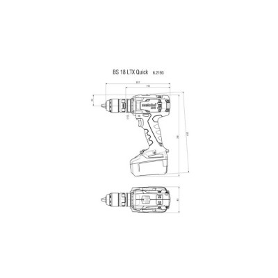 Дриль-шуруповерт Metabo BS 18 LTX Quick (18 В, 2х5.2 А*год, 110 Н*м) (602193650) Дриль-шуруповерт Metabo BS 18 LTX Quick (18 В, 2х5.2 А*год, 110 Н*м) (602193650)
