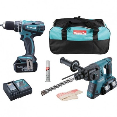 Набор инструментов Makita DLX2137M (DHR263,DHP482,BL1840Bx3,DC18RC) Набор инструментов Makita DLX2137M (DHR263,DHP482,BL1840Bx3,DC18RC)