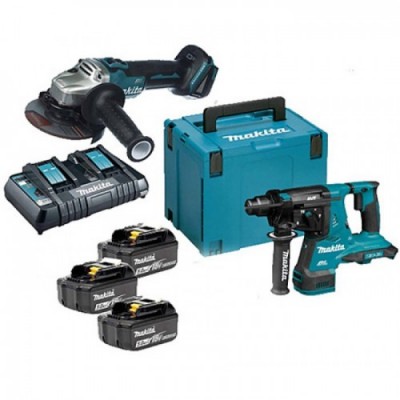 Набор аккумуляторного инструмента Makita DHR280 + DGA504 + BL1850 3 шт. + DC18RD + кейс Makpac4 (DLXMUA280E) Набор аккумуляторного инструмента Makita DHR280 + DGA504 + BL1850 3 шт. + DC18RD + кейс Makpac4 (DLXMUA280E)