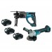 Ударный аккумуляторный перфоратор Makita DHR 202 Z + Аккумуляторная болгарка Makita DGA 504 Z + 3 АКБ Li-ion BL1830 Makita 18 В + Зарядное устройство (DHR202Z+DGA504Z)