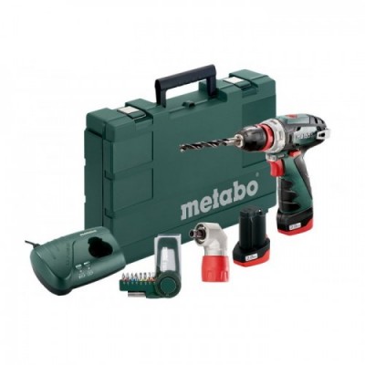 Аккумуляторный шуруповерт Metabo PowerMaxx BS Quick Basic + угловая насадка + набор бит 9 шт. (600156910) Аккумуляторный шуруповерт Metabo PowerMaxx BS Quick Basic + угловая насадка + набор бит 9 шт. (600156910)