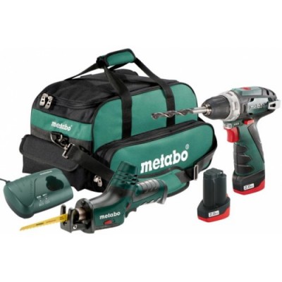 Комплект Аккумуляторная дрель-шуруповерт Metabo PowerMaxx BS Basic + Пила сабельная Metabo PowerMaxx ASE (685056000) Комплект Аккумуляторная дрель-шуруповерт Metabo PowerMaxx BS Basic + Пила сабельная Metabo PowerMaxx ASE (685056000)