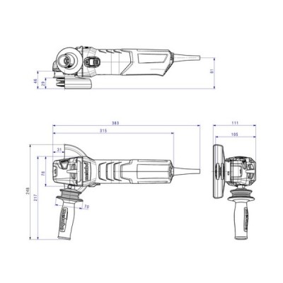 Кутова шліфмашина Metabo WE 15-125 Quick (1.55 кВт, 125 мм) (600448000)