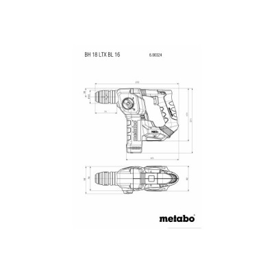 Акумуляторний перфоратор Metabo BH 18 LTX BL 16 (18 В, без АКБ, 1.3 Дж) (600324840)