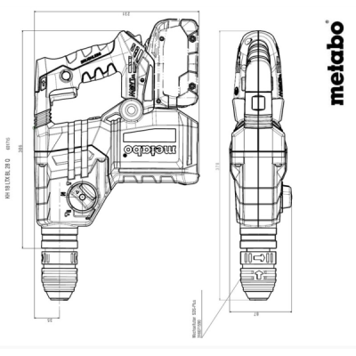 Акумуляторний перфоратор Metabo KH 18 LTX BL 28 Q (18 В, 3 Дж, без АКБ) (601715840)