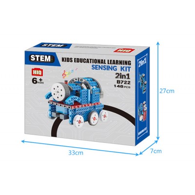 Конструктор STEM електронний HIQ B722 2-в-1 150 деталей сенсорний (машинка, потяг)