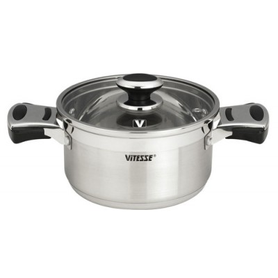 Каструля Vitesse з нержавіючої сталі з кришкою 18см, 2.2 л (VS-1589)
