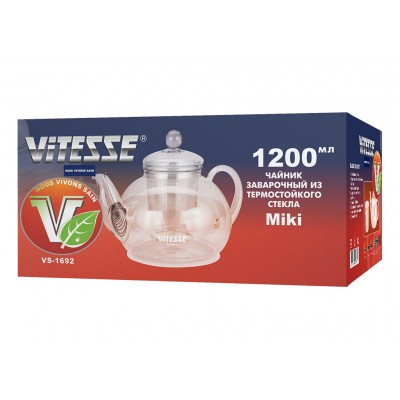 Заварник з термостійкого скла VS-1692 (1200мл)