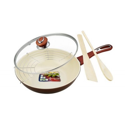 Сковорода алюминиевая WOK с крышкой (26см, 3л) Vitesse