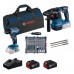 PRO набір з 2 інструментів BOSCH 18V: GSR 18V-45 + GBH 18V-22 + 45шт. набір насадок для викрутки + 3-компонентний набір свердел для перфораторів SDS-plus-5 + 2 x GBA 18V 4.0 Ah + GAL 18V-40 все в коробці(0615V0003D)