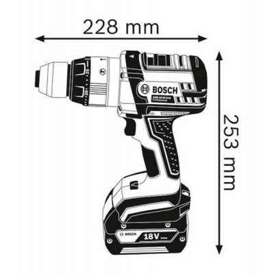 Аккумуляторная дрель-шуруповерт Bosch GSB 18 VE-2-LI, без акб + L-Boxx 136 (06019D9301)