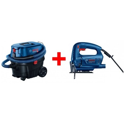 Пылесос для влажного и сухого мусора Bosch GAS 12-25 PL Professional + Лобзик Bosch GST 700 Professional (060197C100А)