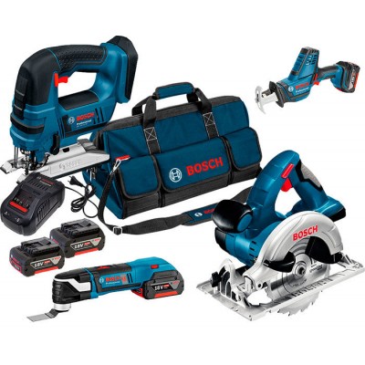 Набор Bosch GST 18 V-LI + GSA 18 V-LI C + GOP 18 V-28 + з/у AL 1880 CV + GKS 18V-57 + 2 x акб GBA 18V 5 Ah (06015A6SET)