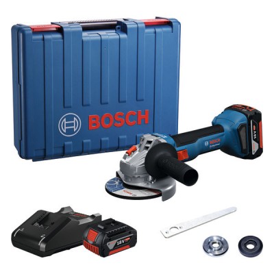 Акумуляторна безщіткова кутова шліфувальна машина Bosch GWS 18V-8 (06019N9020) валіза (Full - 2 аку 4Ah та ЗП)