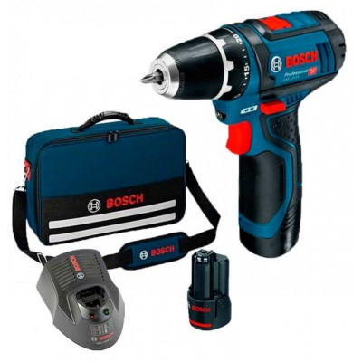 Аккумуляторный шуруповерт Bosch GSR 12V-15 + 2 акб 1,5Ah + зу GAL 1230 CV + сумка (06018681AA) Аккумуляторный шуруповерт Bosch GSR 12V-15 + 2 акб 1,5Ah + зу GAL 1230 CV + сумка (06018681AA)