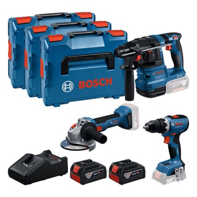 PRO набір з 3 інструментів BOSCH 18V: GSR + GBH + GWS + 2x GBA 5.0 Ah + GAL 18V-40(0615A5009G) PRO набір з 3 інструментів BOSCH 18V: GSR + GBH + GWS + 2x GBA 5.0 Ah + GAL 18V-40(0615A5009G)