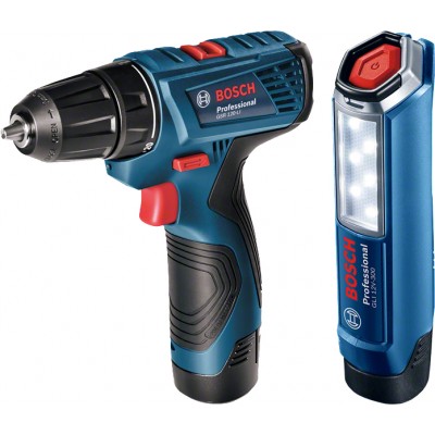 Акумуляторний дриль-шуруповерт Bosch GSR 120-LI 2 А•год + Ліхтар GLI 12V-300 (06019G8004)