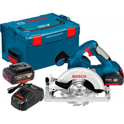Аккумуляторная циркулярная пила Bosch GKS 18 V-Li + з/у AL 1880 CV + 2 x акб GBA 18V 5 Ah + чемодан L-boxx (060166H008) Аккумуляторная циркулярная пила Bosch GKS 18 V-Li + з/у AL 1880 CV + 2 x акб GBA 18V 5 Ah + чемодан L-boxx (060166H008)