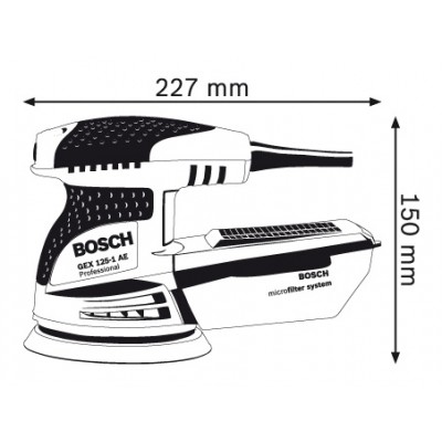 Ексцентрикова шліфувальна машина Bosch GEX 125-1АЕ (0601387500)