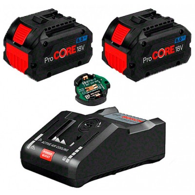 2 акумулятори Bosch ProCORE18V 8.0Ah + ЗУ GAL 18V-160 C + GCY 30-4 (1600A016GP)