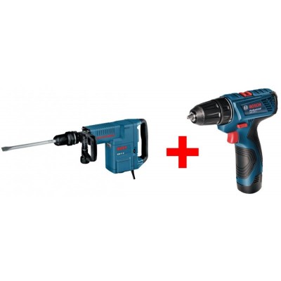 Отбойный молоток Bosch GSH 11 E + Аккумуляторная дрель-шуруповерт Bosch GSR 120-LI Professional (0611316708А)