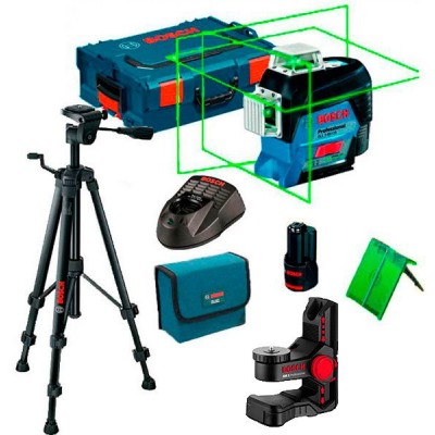 Лазерный нивелир Bosch GLL 3-80 CG + держатель BM 1 +штатив BT 150 + зарядное с аккумулятором 12 V + L-Boxx (0601063T03)